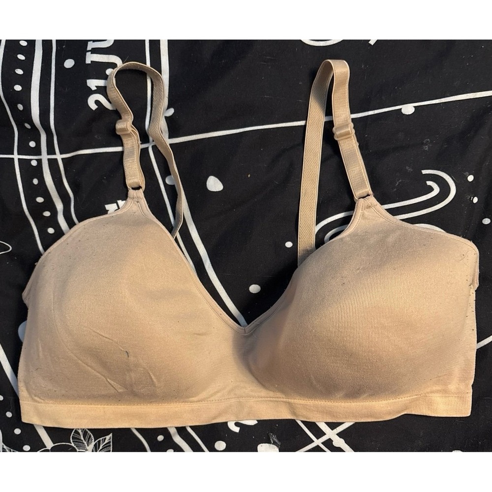 Hanes‎ Oh So Light Wireless T-Shirt Bra in Beige, Size XL